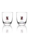 Anna New York Elevo Double Old-fashioned Glasses, Set Of 2 In Transparent