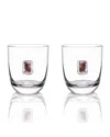 Anna New York Elevo Double Old-fashioned Glasses, Set Of 2 In Amethyst