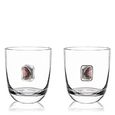 Anna New York Elevo Double Old-fashioned Glasses, Set Of 2 In White