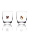 Anna New York Elevo Double Old-fashioned Glasses, Set Of 2 In Smoke Agate