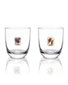 Anna New York Elevo Double Old-fashioned Glasses, Set Of 2 In Transparent