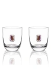 Anna New York Elevo Set Of 2 Double Old Fashioned Glasses In Amethyst