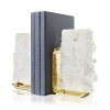 Anna New York Fim Geo Quartz And Aluminum Bookends In White