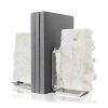 Anna New York Fim Natural Agate Bookends In White