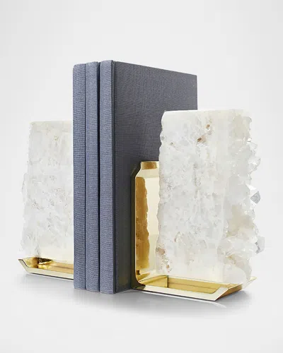 Anna New York Fim Crystal Quartz Bookends, Set Of 2