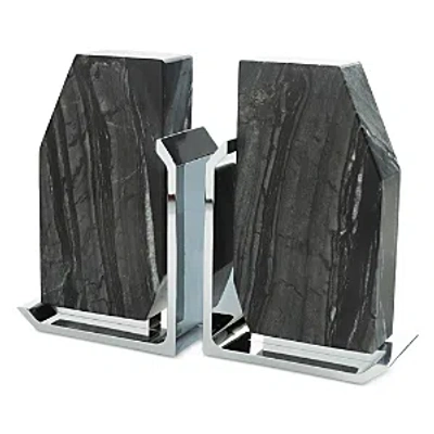 Anna New York Fim Geo Bookends, Set Of 2 In Black