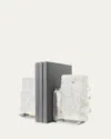 Anna New York Fim Geo Quartz And Aluminum Bookends In Gray