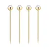 Anna New York Hospitality Cocktail Picks 4-piece Set In Gold