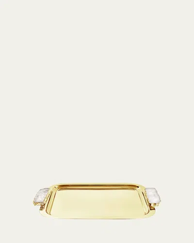 Anna New York Hospitality Crystal Tray In Gold Crystal
