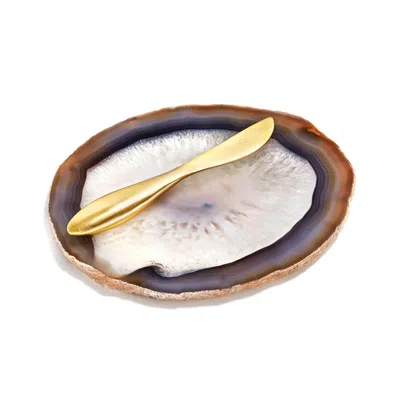 Anna New York Ita Gemstone Cheese Plate & Spreader In Multi