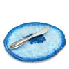 Anna New York Agate Small Plate & Spreader In Azure Silver