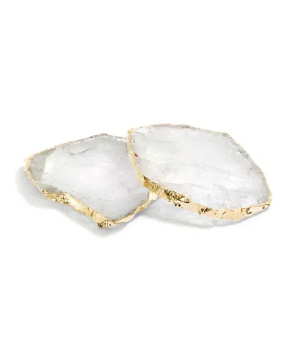 Anna New York Kiva Crystal Coasters, Set Of 2 In Crystal Gld