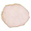 Anna New York Kiva Rose Quartz & Silver Large Platter In Pink
