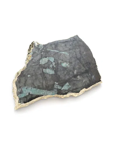 Anna New York Kiva Large Emerald Platter, Gold In Gray