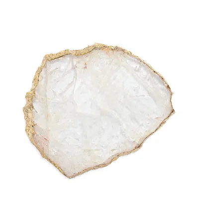 Anna New York Kiva Large Platter In Crystal/gold