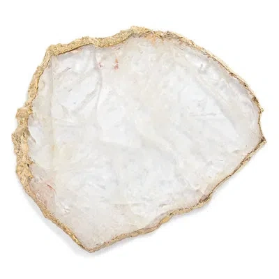 Anna New York Kiva Platter In Gold;crystal