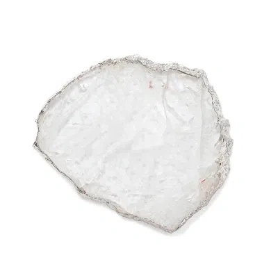 Anna New York Kiva Platter In White;silver