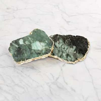 Anna New York Kivita Coaster In Green;gold