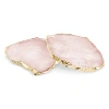 Anna New York Kivita Rose Quartz & 24k Gold Coasters/set Of 2 In Pink
