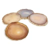 Anna New York Agate & Gold Coasters, Set Of 4 In Multi