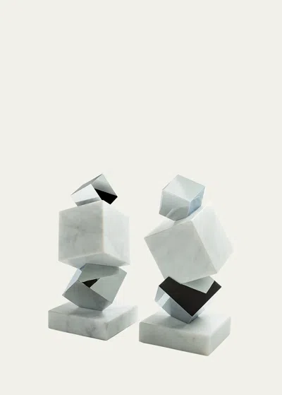 Anna New York Marble Torre Objet In White