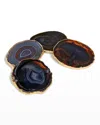 Anna New York Midnight Agate Lumino Coasters, 4-piece Set In Midnight Gld