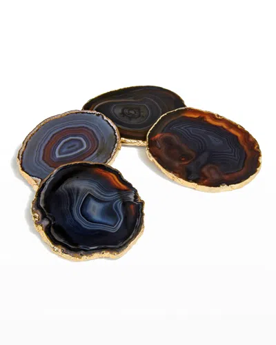 ANNA NEW YORK MIDNIGHT AGATE LUMINO COASTERS, 4-PIECE SET