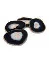 Anna New York Pedra Smoke Agate 4-piece Coasters Set In Midnight