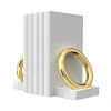 Anna New York Marble Ring Bookends, Set Of 2 In Multi