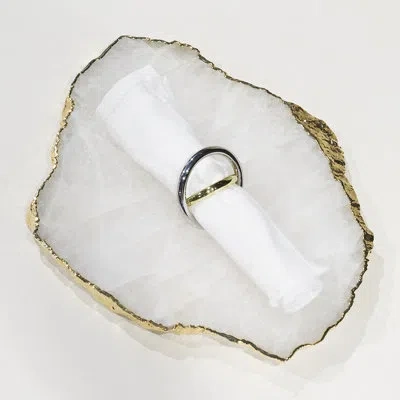 Anna New York Ring Napkin Rings, Set Of 4 In Silver;gold