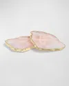 Anna New York Kivita Rose Quartz & 24k Gold Coasters/set Of 2 In Rose Quartz Gld