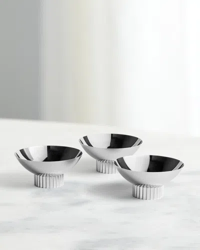 Anna New York Striations Bowls, Set Of 3 In Silver