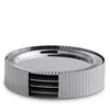 Anna New York Striations Coasters In Holder, Set Of 4 In Silver