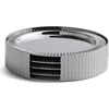 Anna New York Striations Coasters In Holder, Set Of 4 In Silver