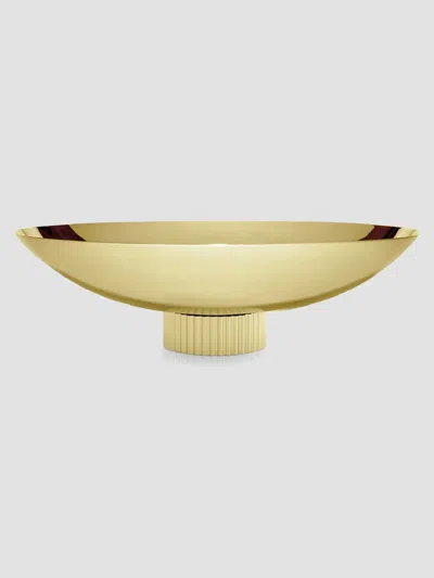 Anna New York Striations Goldtone Stainless Steel Fruit Bowl