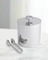 Anna New York Striations Ice Bucket & Tongs Set In Silver