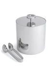 Anna New York Striations Ice Bucket & Tongs Set In Silver