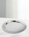 Anna New York Striations Round Serving Tray, 15.25" In Silver