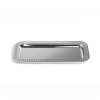 Anna New York Striations Serving Tray Small Rectangle, Silver In Silver