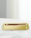 Anna New York Striations Small Rectangle Serving Tray, 13.75" In Gold