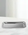Anna New York Striations Small Rectangle Serving Tray, 13.75" In Silver
