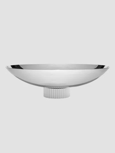 Anna New York Striations Stainless Steel Fruit Bowl In Silver