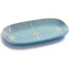Anna New York Talianna Lily Pad Ceramic Catchall Tray In Sky Blue And Gold