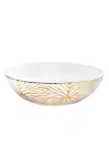 Anna New York Talianna Lily Pad Ceramic Serving Bowl In White And Gold