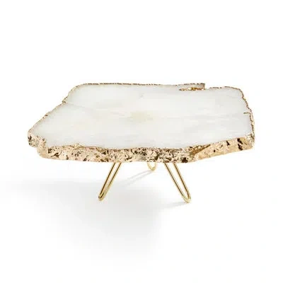Anna New York Torta Cake Stand In White;gold