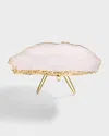 ANNA NEW YORK TORTA ROSE QUARTZ CAKE STAND, GOLD