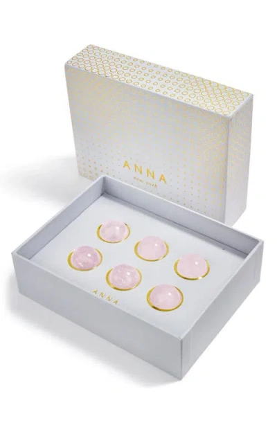 Anna New York Vida Rose Quartz Set Of 6 Wine Gems