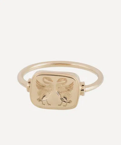 Anna + Nina 14ct Gold Lovebirds Ring