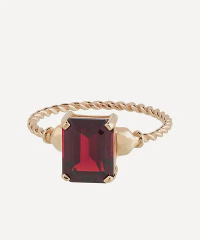 Anna + Nina 14ct Gold Nina Garnet Ring