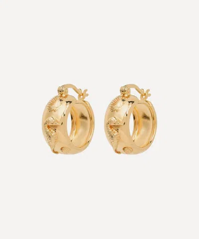 Anna + Nina 14ct Gold-plated Sable Hoop Earrings